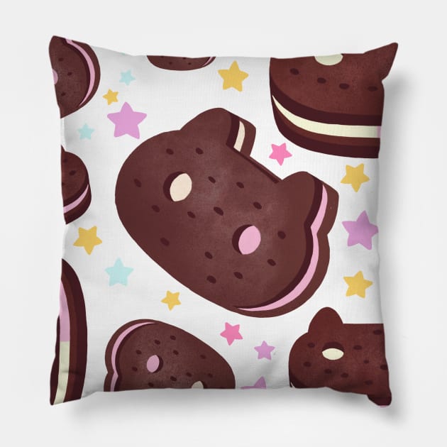 cookie cat Pillow by sidhedcv