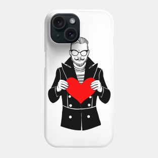 Brutal guy holding heart Phone Case