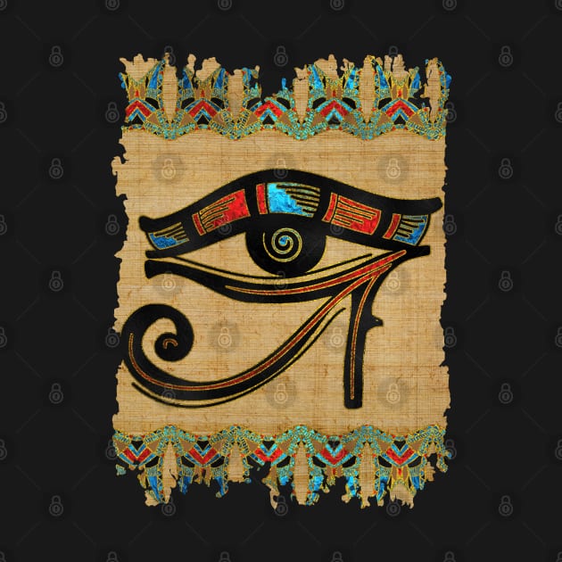 Egyptian Eye of Horus Ornament on papyrus by Nartissima