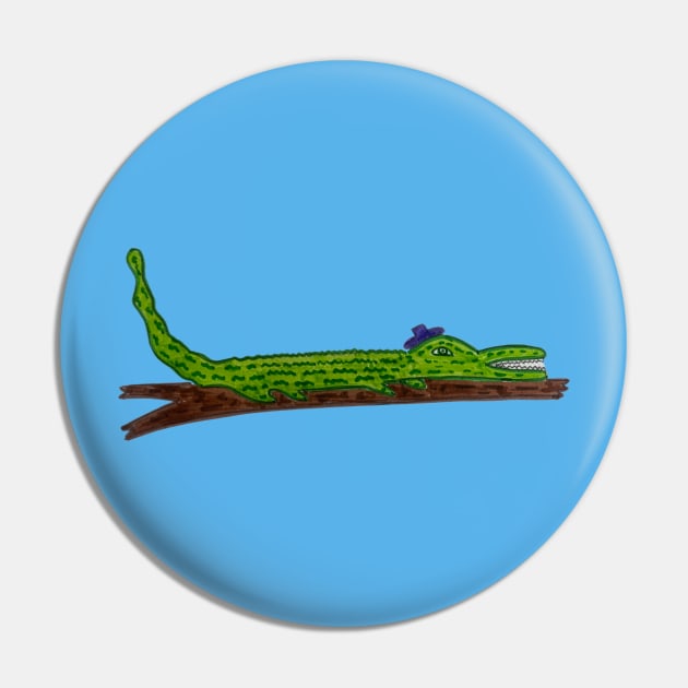 Alligator in a Tiny Hat Pin by Meghan O'Malley Has A Merch Shop