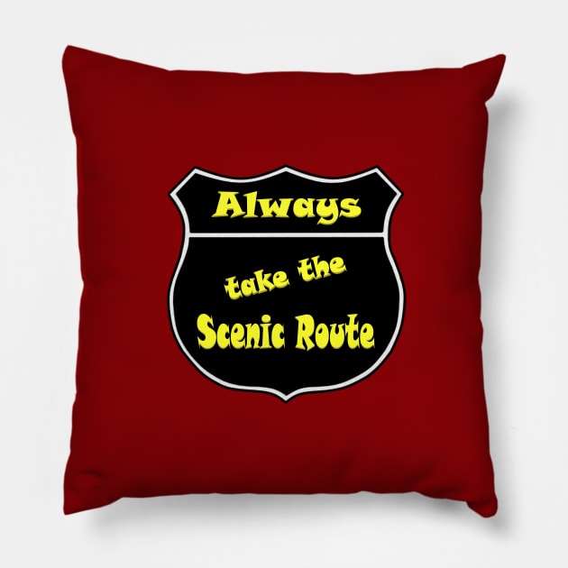 Always take the Scenic Route II Pillow by KJKlassiks