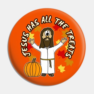 Jesus Has All The Treats Christian Halloween Alternative Pin