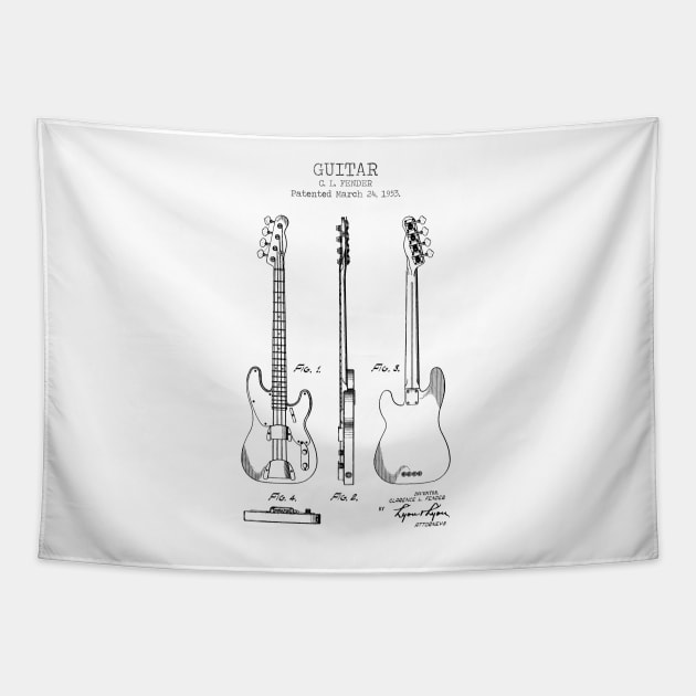 GUITAR patent Tapestry by Dennson Creative