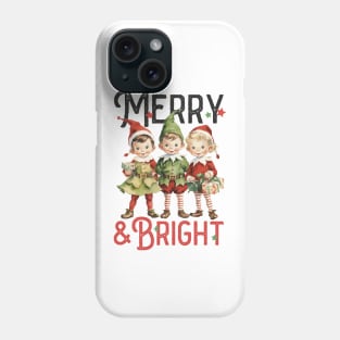 Three Christmas gnomes in retro look Phone Case