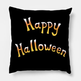 Happy Halloween Candy Corn Pattern Pillow