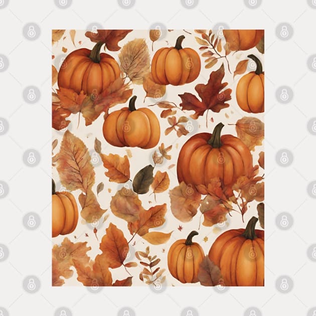 Fall Pattern Pumpkins and Leaves by stressless