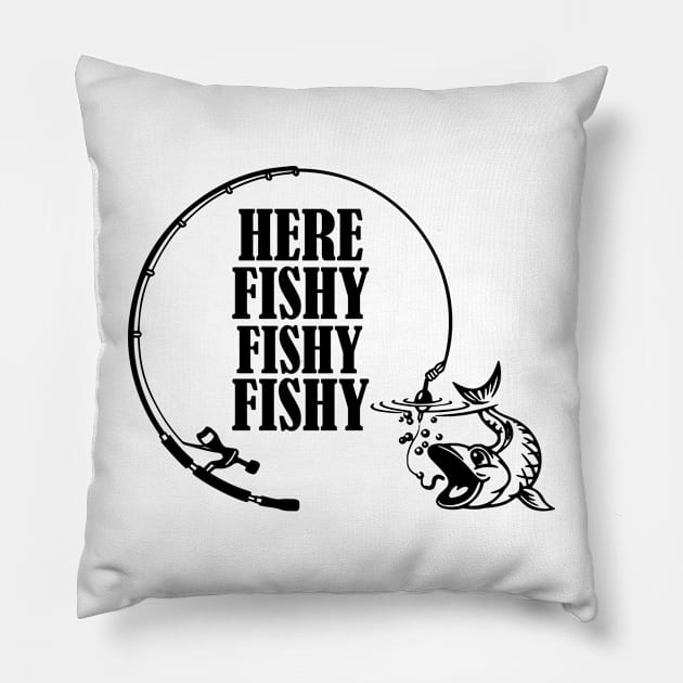 Here Fishy Fishy Fishy Pillow by SrboShop