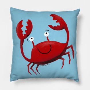 Kawaii Cute Crab - crustacean red crab with claws Pillow