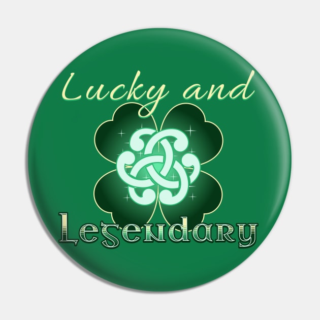 Lucky and Legendary Clover Pin by mythikcreationz