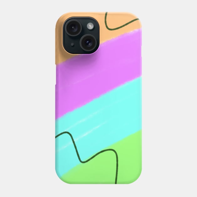 Green pink blue watercolor abstract art Phone Case by Artistic_st