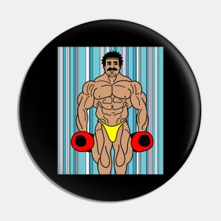 Retro Bodybuilding Lifting Weights Pin