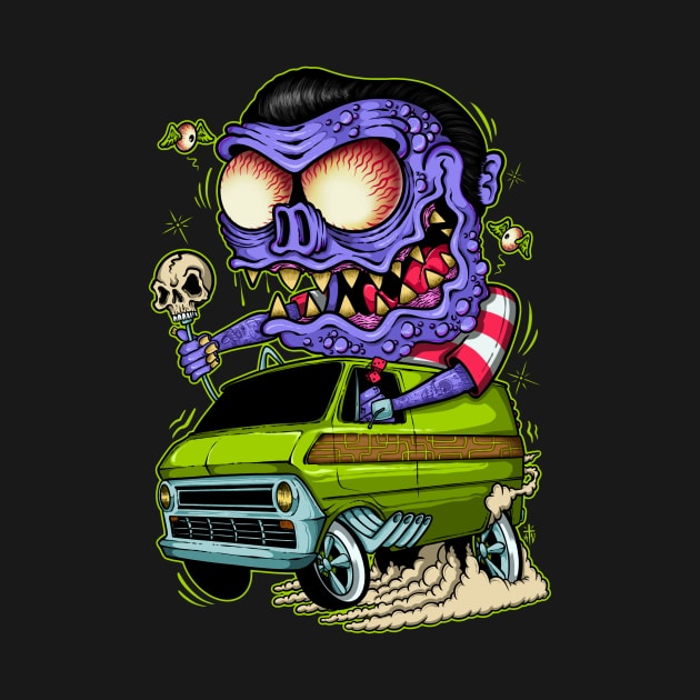 Monster van by Il villano lowbrow art