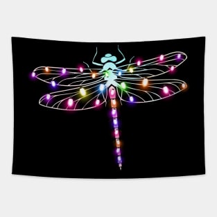 Dragonfly Christmas Lights Funny Dragonfly Xmas Tree Tapestry