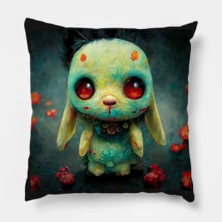 Green undead bunny Pillow