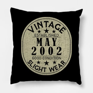 Vintage Established May 2002 - Good Condition Slight Wear Pillow