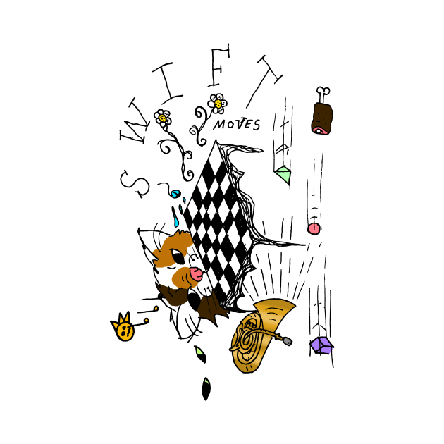 Swift Moves - A Tuba Cat Plays Chess Against Meat Racing Shapes by MacSquiddles