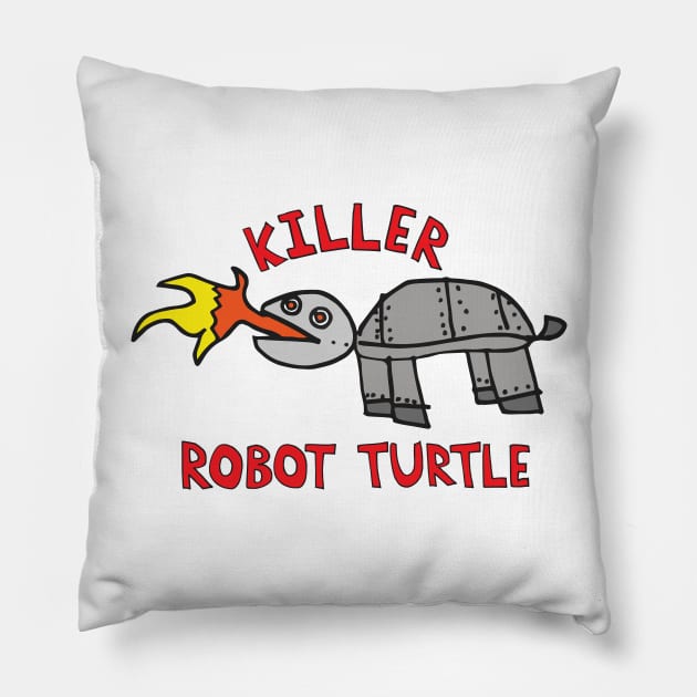 Killer Robot Turtle Pillow by Little Tiny Spark