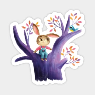 Rabbit in a tree Magnet