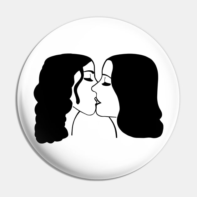 Lesbian Kiss Pin by sweetsixty