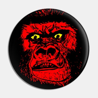 Scary Red Gorilla Pin