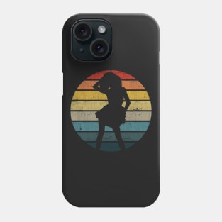 Cheerleader Silhouette On A Distressed Retro Sunset print Phone Case