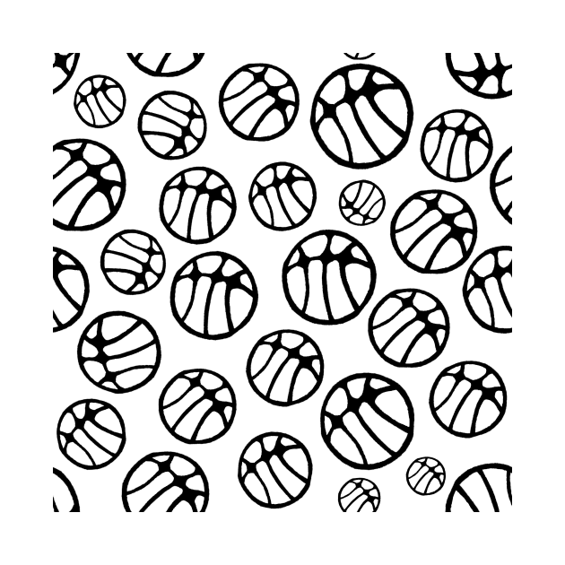 Black and White Basketball Ball Pattern by OneLook