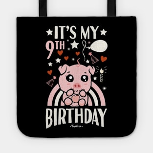 It's My 9th Birthday Pig Tote