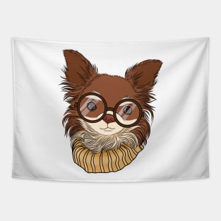 Cute long haired chihuahua Tapestry