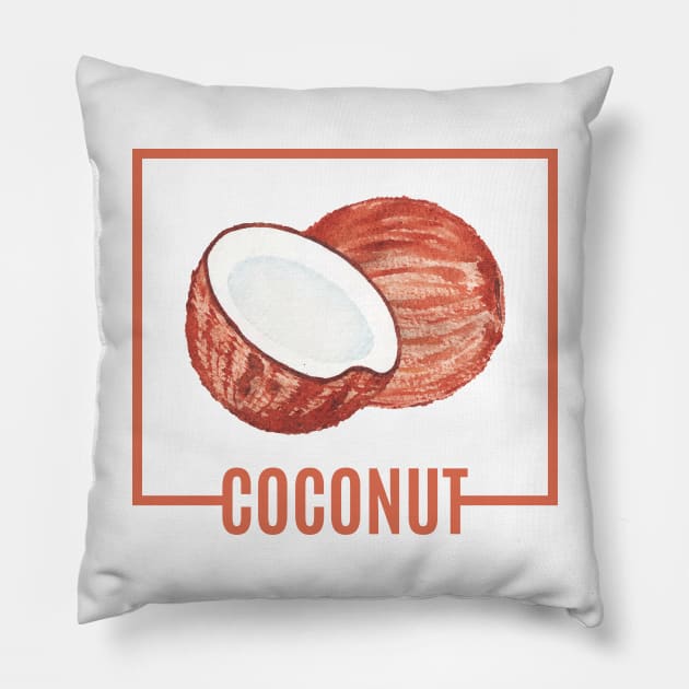 Coconut Tee Shirt Design Pillow by ArtisticTee