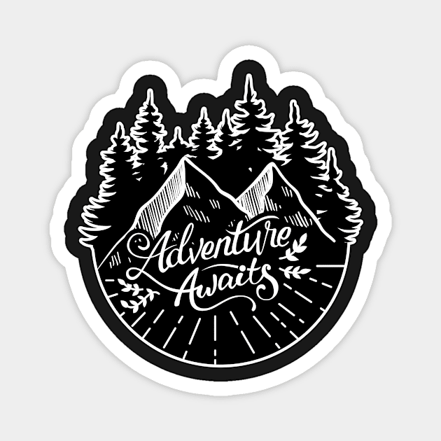 Adventure Awaits | Mountain Sun Magnet by Ras-man93