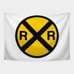 Railroad Xing Sign Tapestry