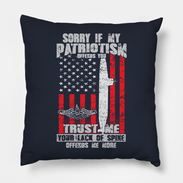 Submariner Patriotism Pillow by RelevantArt
