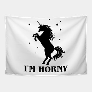 I'm Horny Funny Unicorn Lovers Tapestry