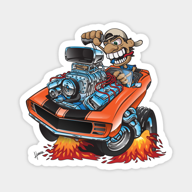 Classic 69 Muscle Car Cartoon Muscle Car Magnet Teepublic
