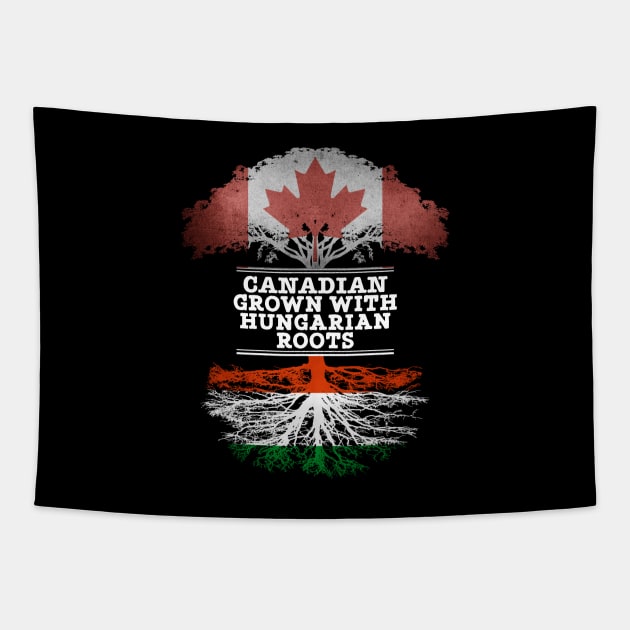 Canadian Grown With Hungarian Roots - Gift for Hungarian With Roots From Hungary Tapestry by Country Flags