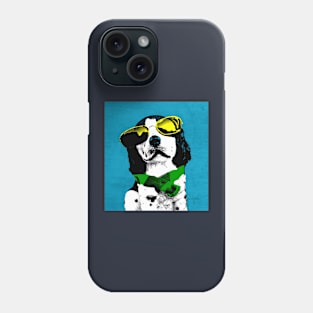 DOG POP ART BLUE GREEN Phone Case