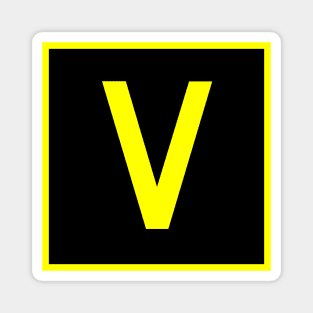 V - Victor - FAA taxiway sign, phonetic alphabet Magnet