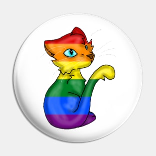 Rainbow Cat (No Background) Pin