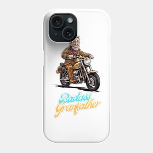 Badass Grandfather on a motorbike Phone Case