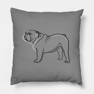 Bulldog Line Drawing Pillow