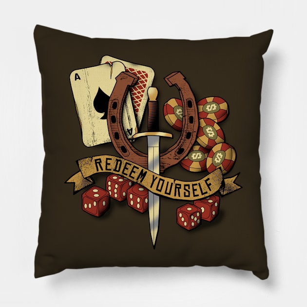 Redeem Yourself Pillow by robotrobotROBOT