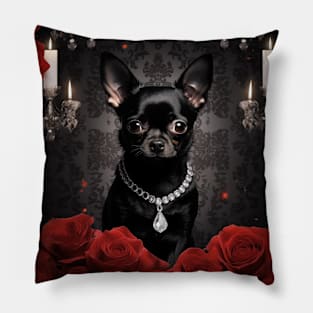 Gothic Black Chihuahua Pillow