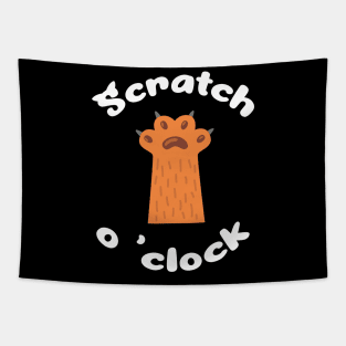 Cat Scratch O Clock (orange) Tapestry