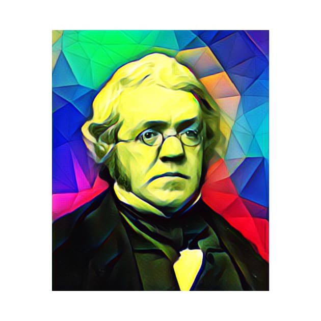 William Makepeace Thackeray Colourful Portrait | William Makepeace Thackeray Artwork 5 by JustLit