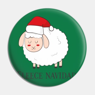 Fleece Navidad, Funny Cute Sheep Christmas Pin