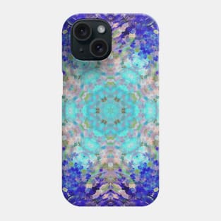 Digital Mandala Blue Purple and White Phone Case