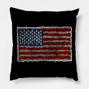 USA Flag Zombie Art Pillow