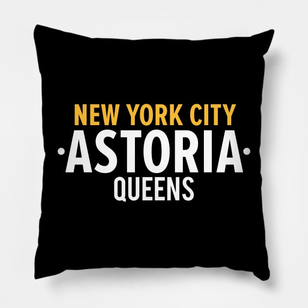 New York Queens - Queens Astoria - Queens clean Typo Pillow by Boogosh