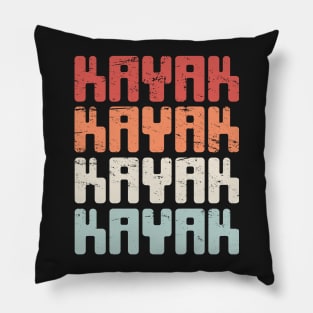 Retro KAYAK Kayaking Text Pillow