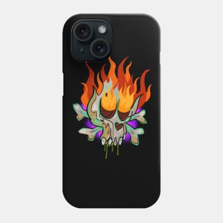 Skull on fire Phone Case